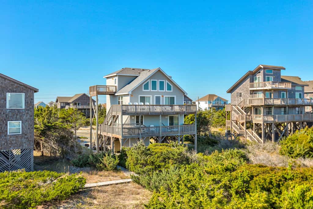 Exterior of a vacation home in Avon, NC.