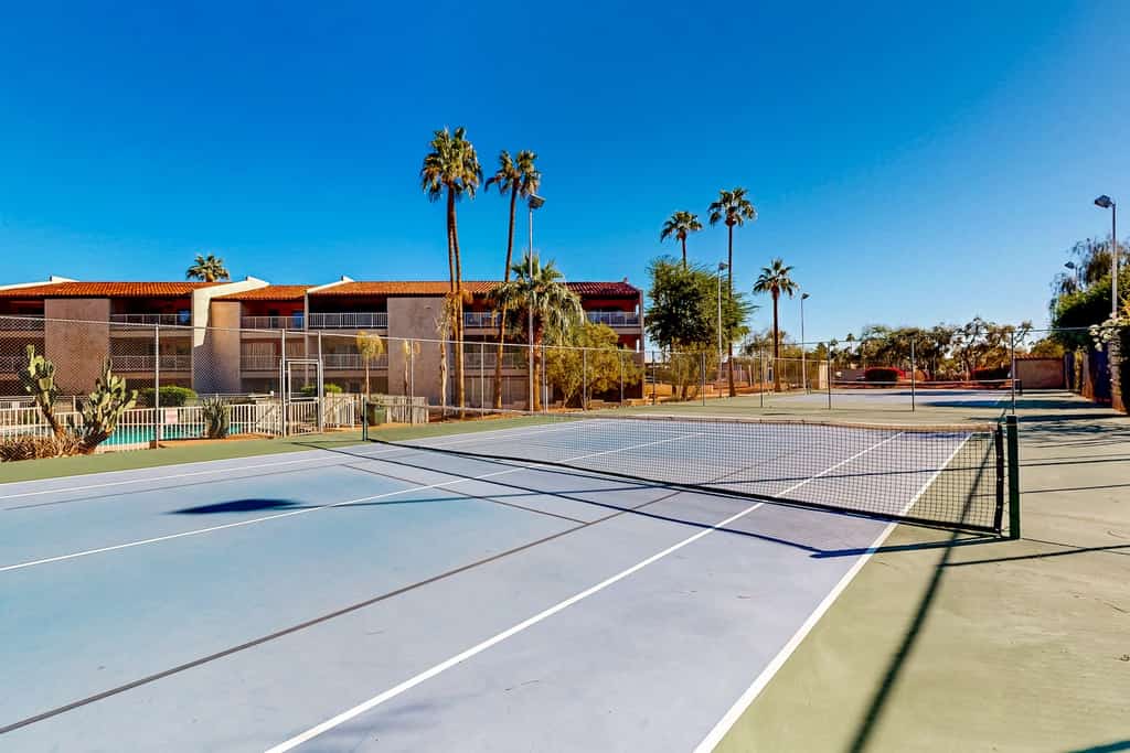 A pickleball court in Arizona.