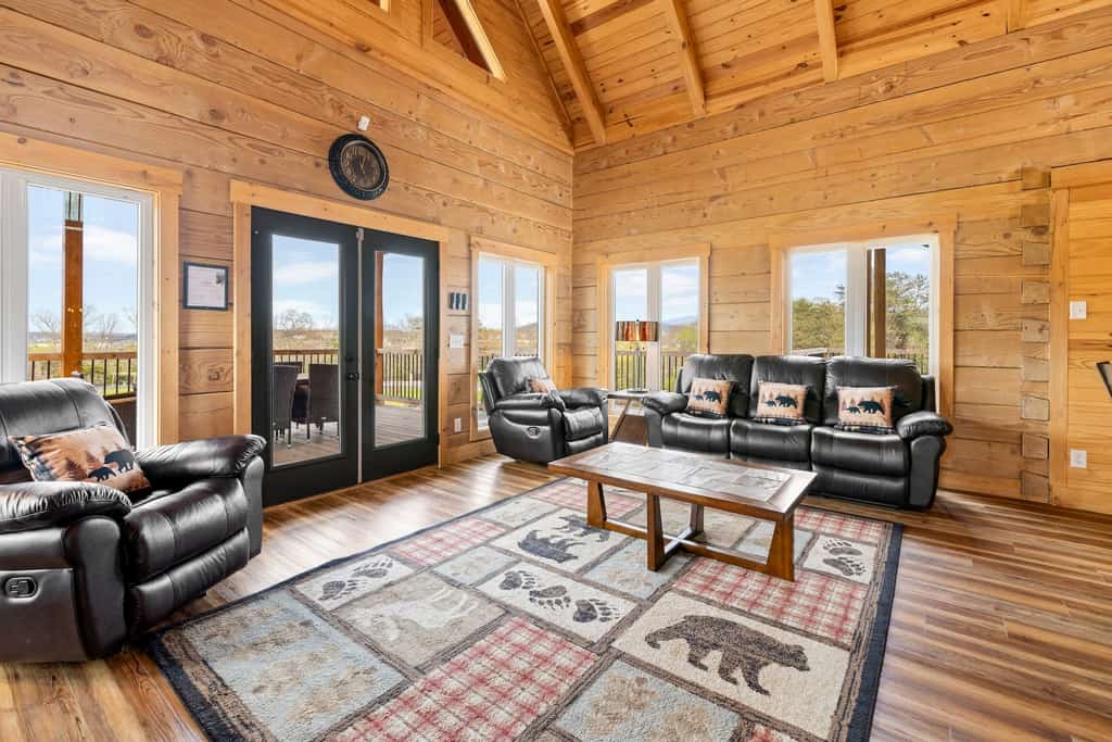 The interior living area of a pigeon forge rental.