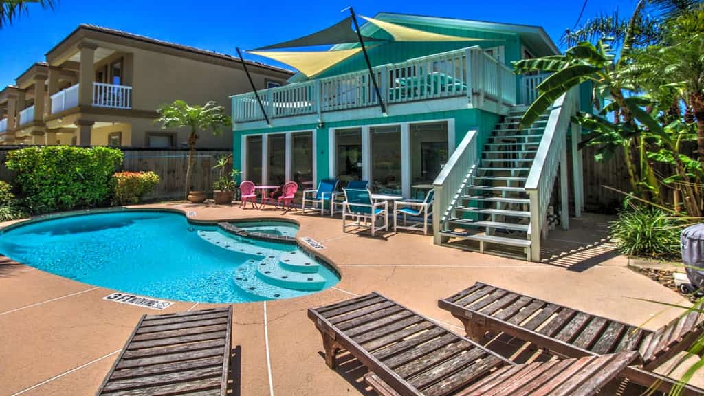 Outdoor pool in sunny South Padre