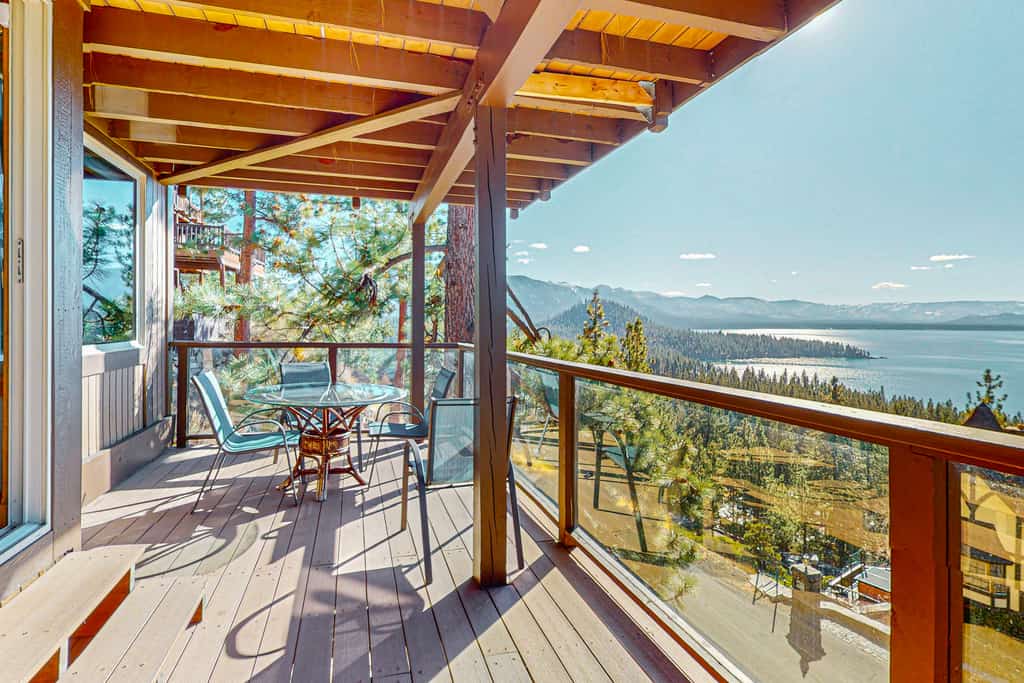 Back deck overlooking Lake Tahoe
