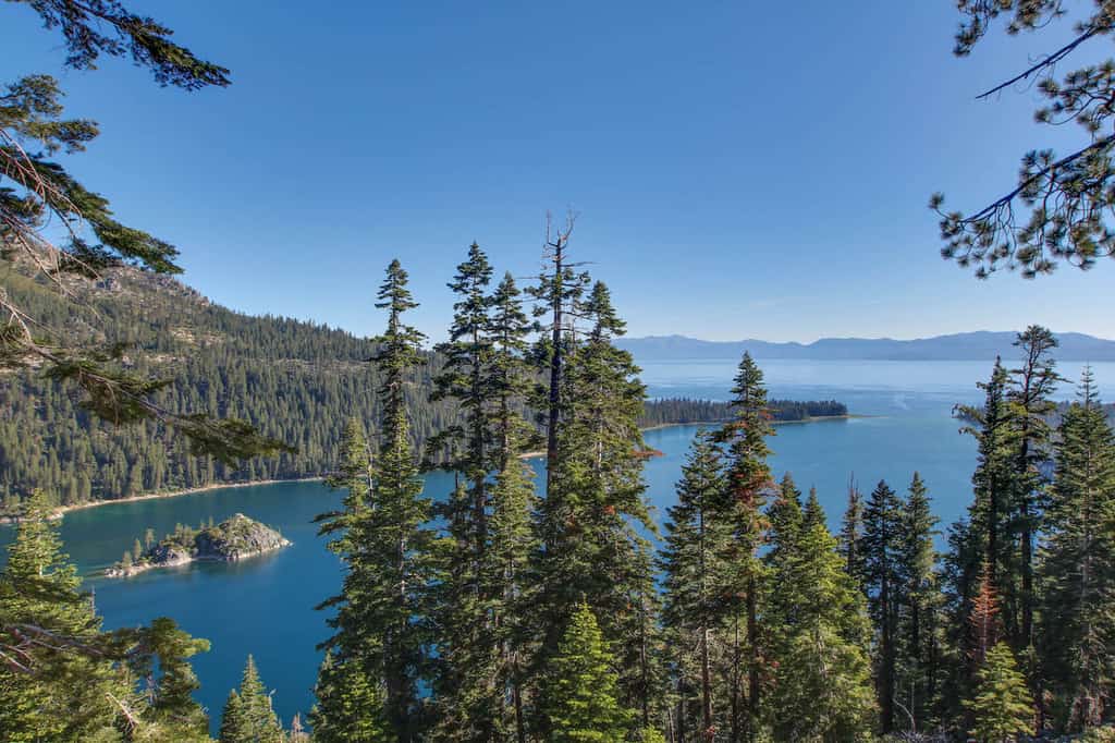 The view of Lake Tahoe from a vacation rental.