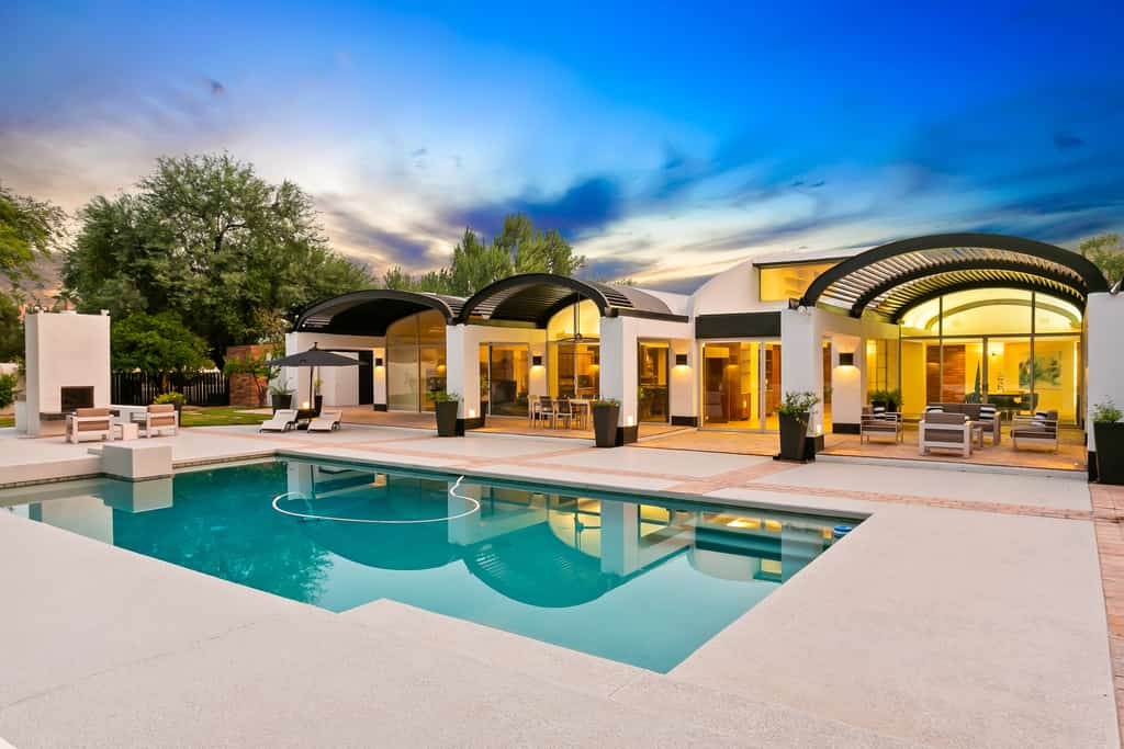 The pool area of a vacation rental in Scottsdale, Arizona.