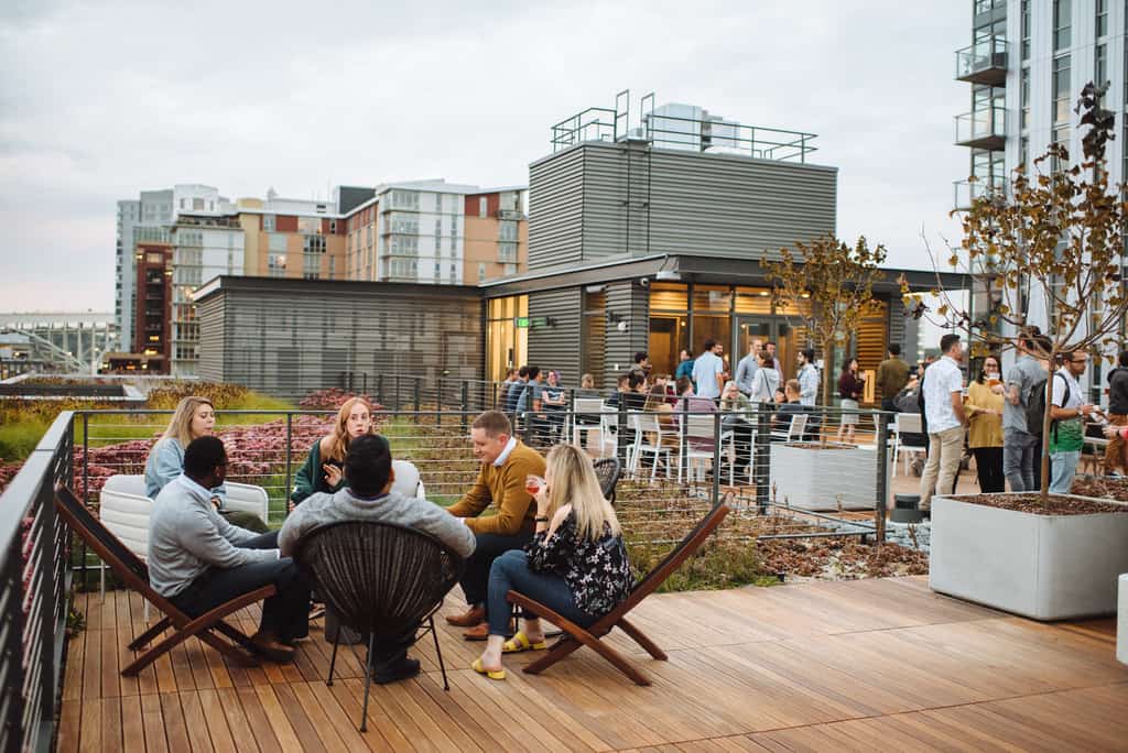 Vacasa Heartline building Open House event on rooftop