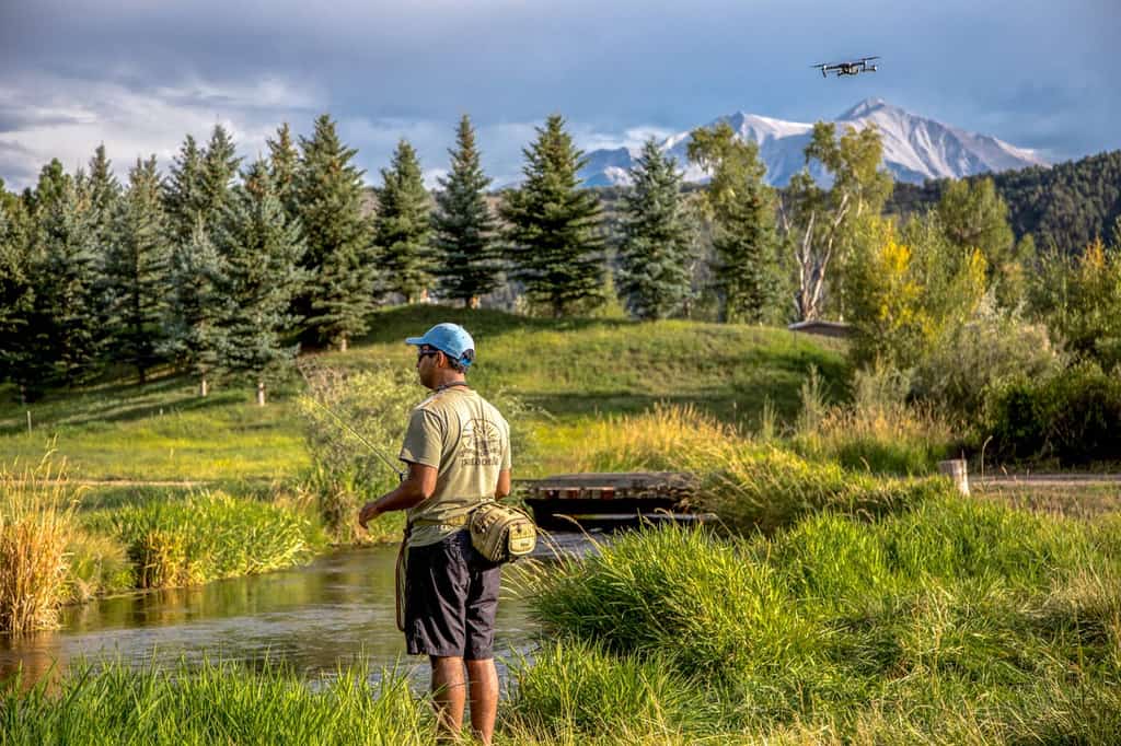 man fishing in Colorado river