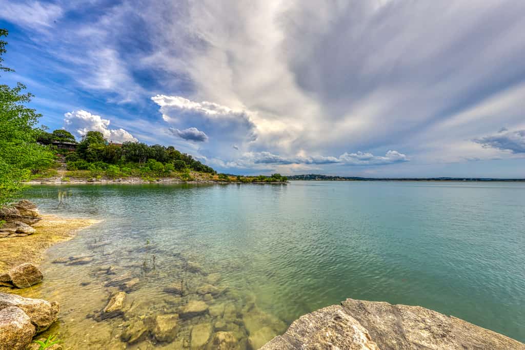 beautiful canyon lake, texas with clear waters