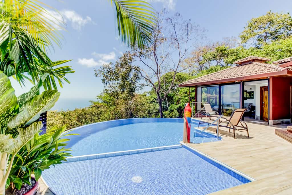 A vacation rental in Costa Rica with a pool and a view.