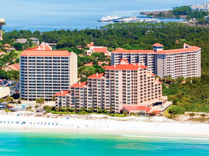View of TOPS'L Beach & Racquet Resort by the ocean