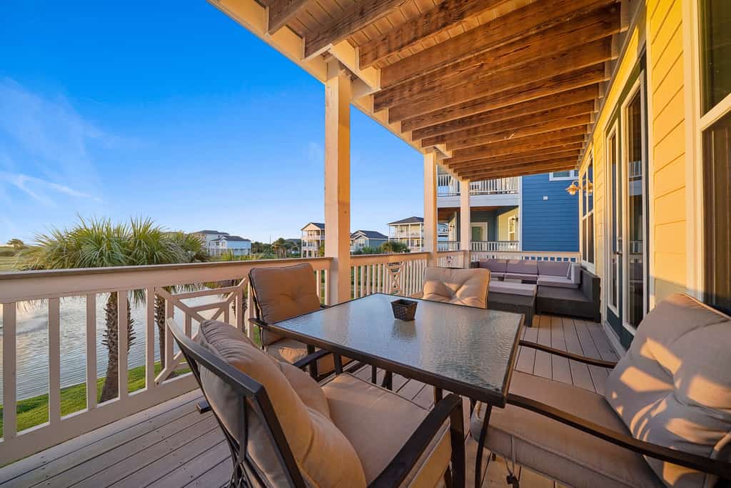View from deck of Galveston, TX beach house