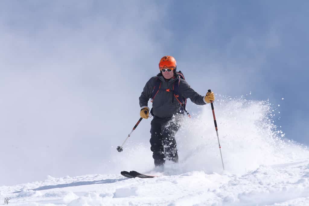 Person skiing in McCall, ID