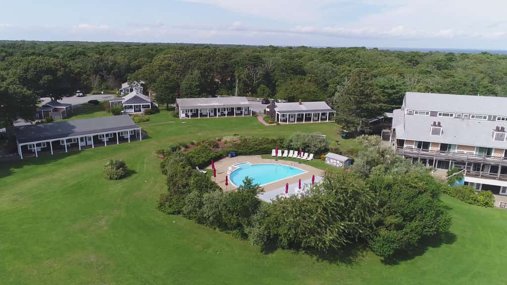 aerial view of the island inn in Martha's Vineyard, Massachusetts