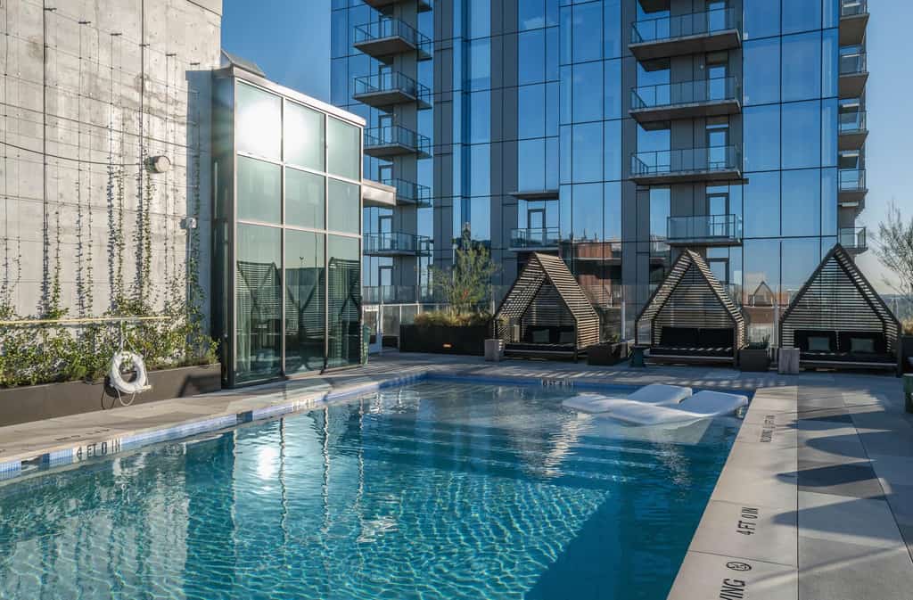 The pool area at the Natiivo in Austin, TX.