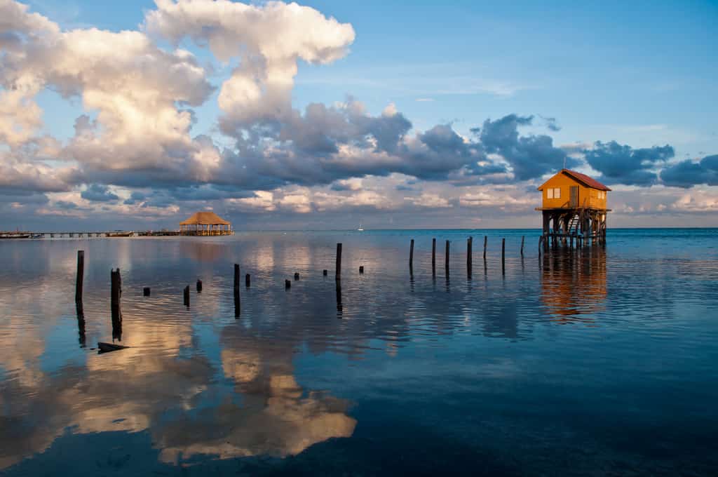Ocean off the coast in Belize