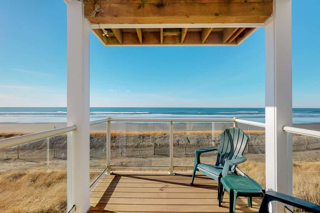 View of beach from Ocean Shores, WA beach house