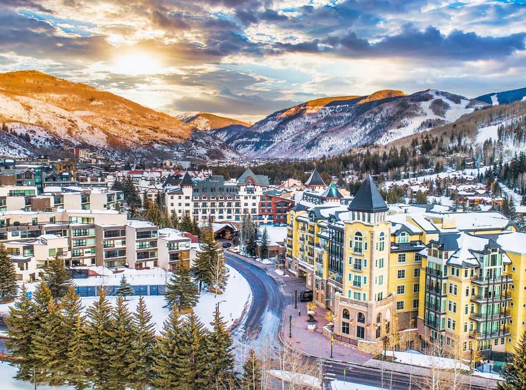 Vail winter mountain view