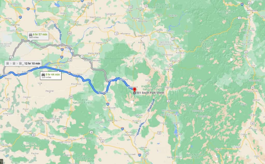 Map of Wallowa River Camp.