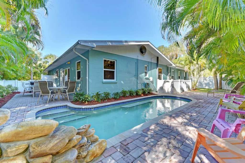 the pool of Blue Heron Beach House in Anna Maria