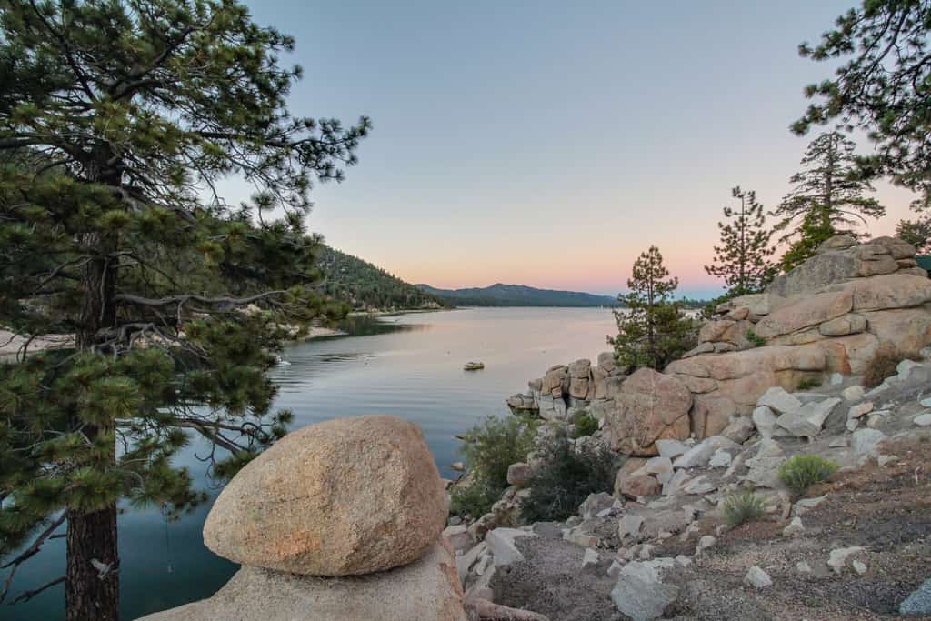 Lake views from a trail in Big Bear