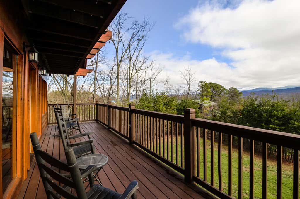 View of Blue Ridge Mountains from deck of vacation rental