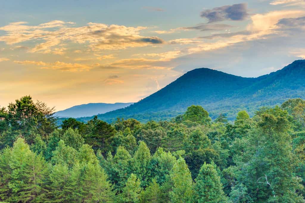 Sunset over the Blue Ridge Mountains