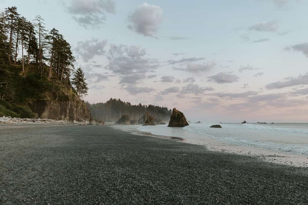 Ruby Beach in Olympic National Park at sunset