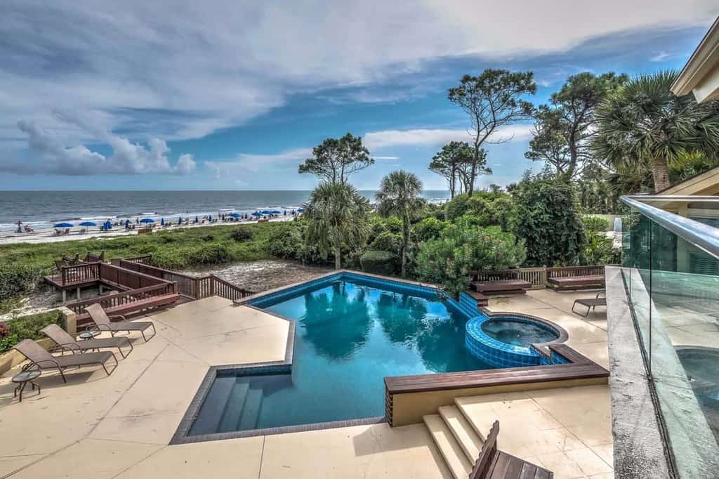 Hilton Head vacation home with private pool, spa, and oceanfront views