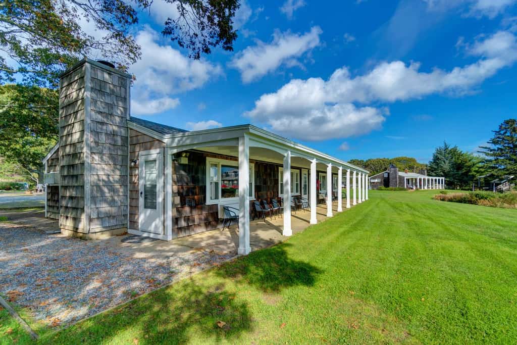 Island Inn buildings as well as expansive lawn