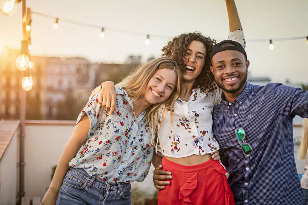 Friends on a rooftop