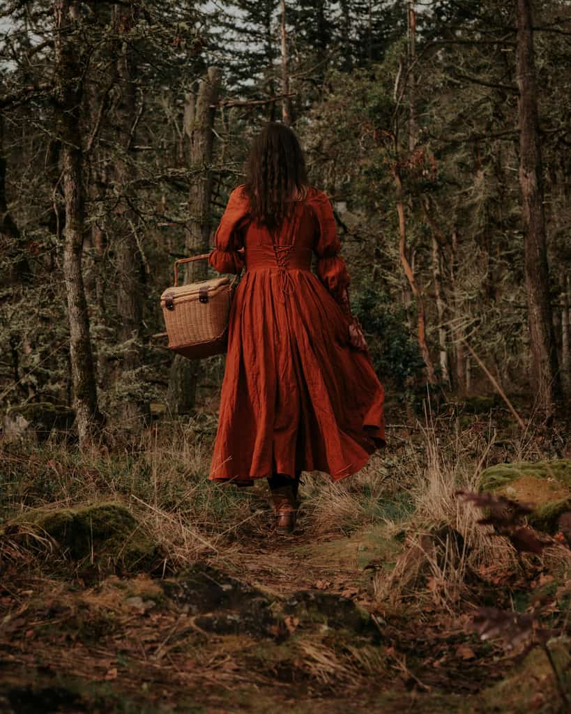 Woman in forest.