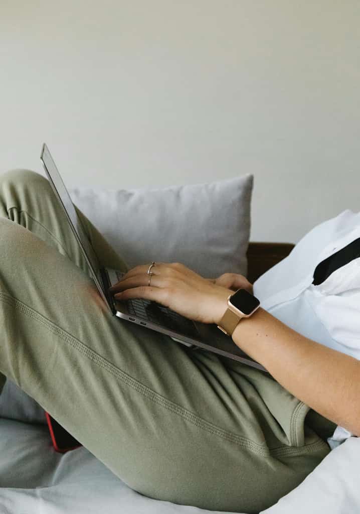 Nurse searching on a computer