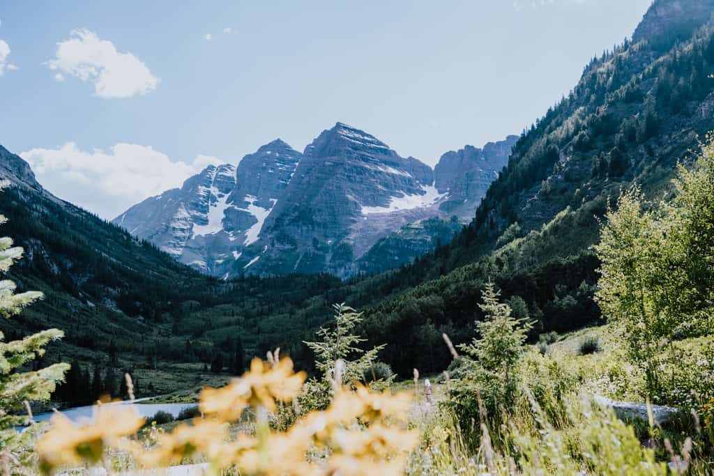 snow covered mountain in Aspen, CO