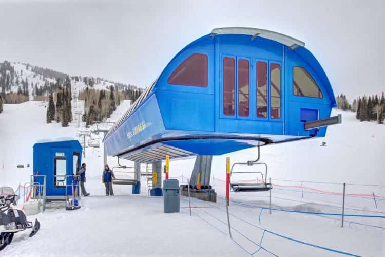 the bottom of a Ski lift in Solitude